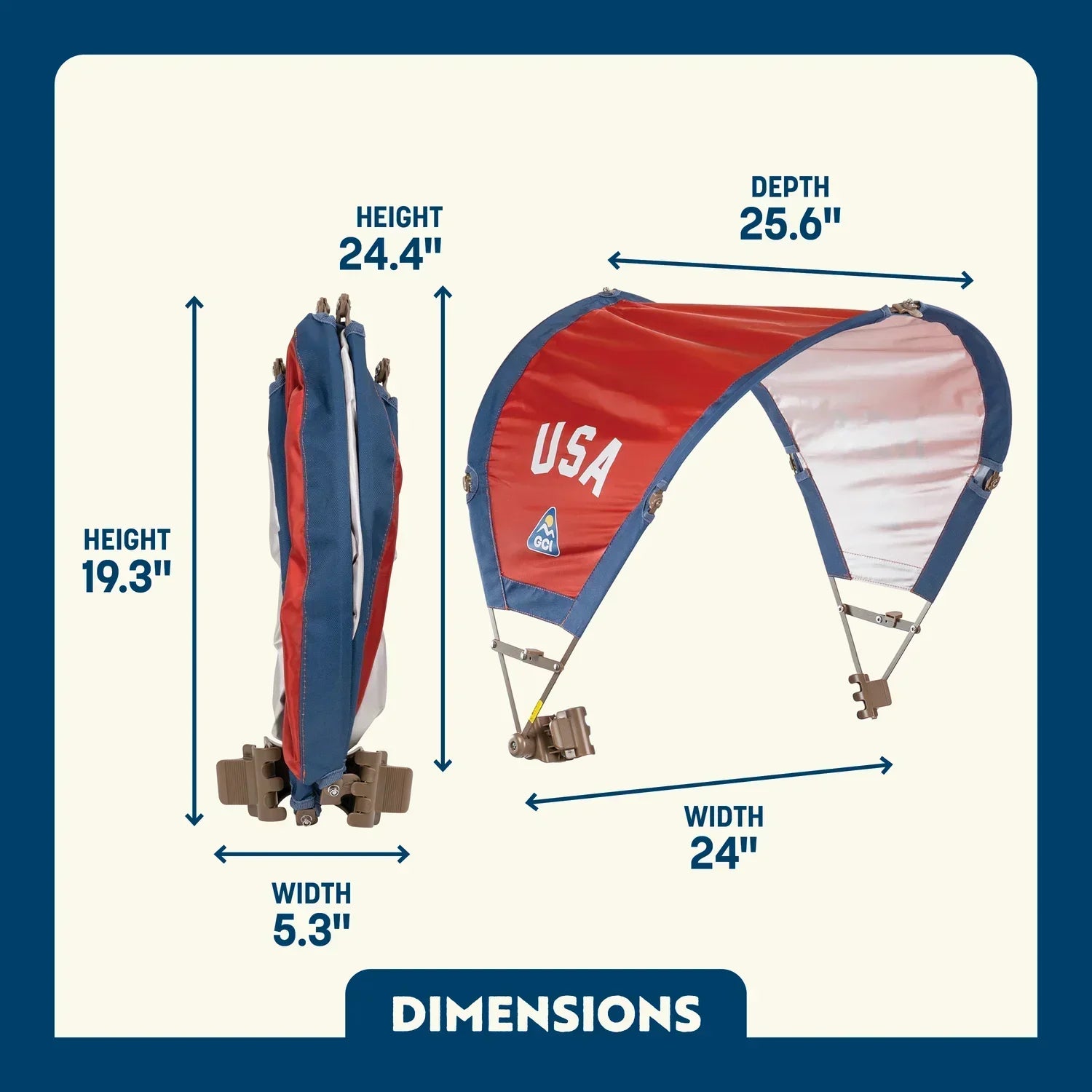 UV-Protection SunShade Accessory - USA Anniversary Deluxe - Choice 917 - SunShade Canopy for Beach & Camping Detail