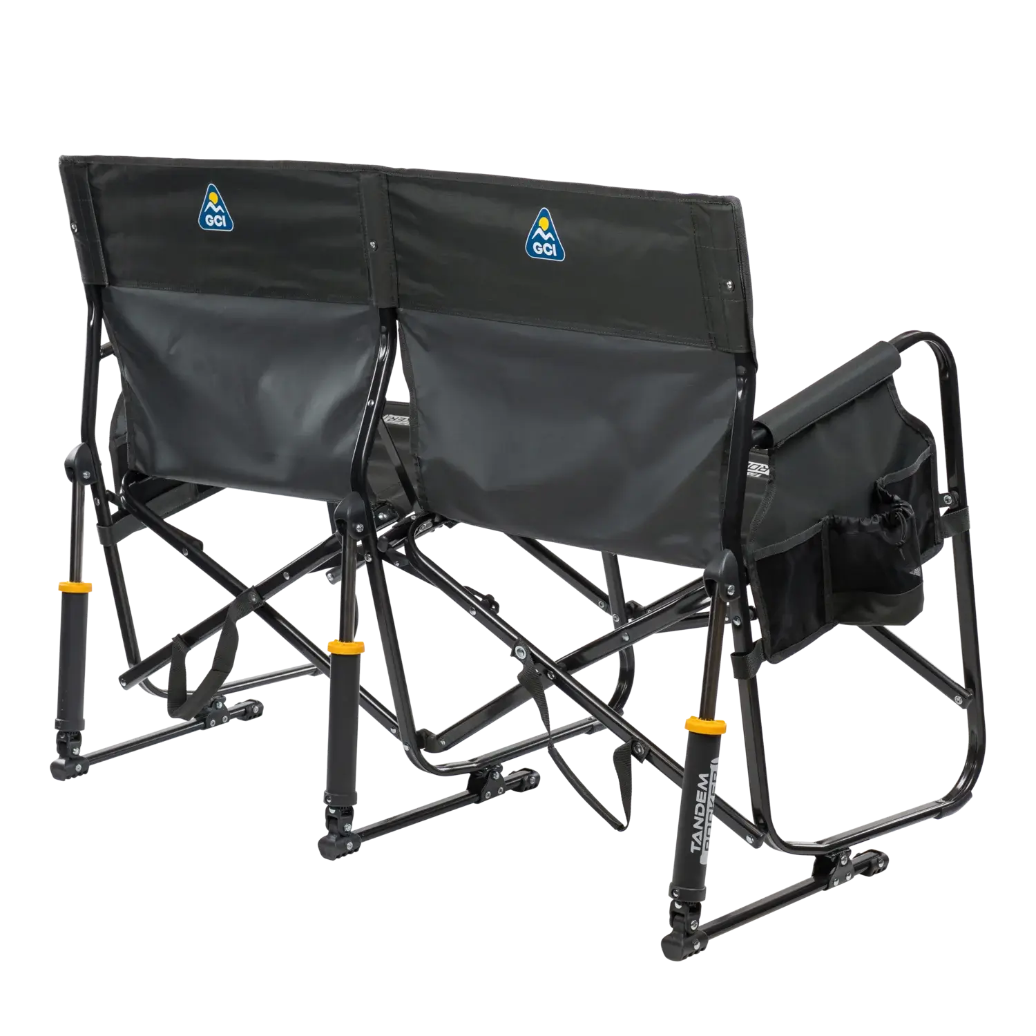 Luxury Camp Tandem Rocker - Choice 227 - Heavy-Duty Kickback Rocker with Beverage Holder Detail