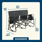 Luxury Camp Tandem Rocker - Choice 227 - Heavy-Duty Kickback Rocker with Beverage Holder Detail