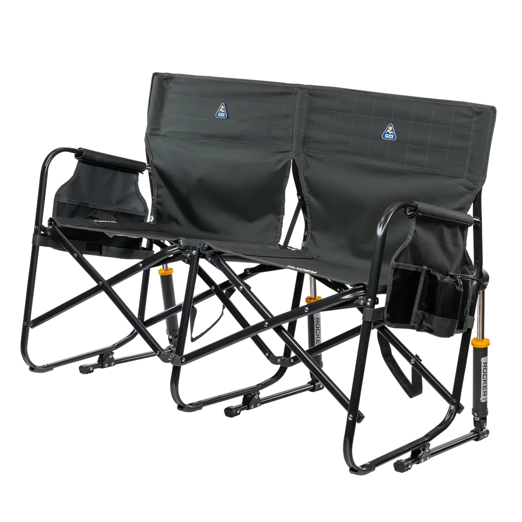 Luxury Camp Tandem Rocker - Choice 227 - Heavy-Duty Kickback Rocker with Beverage Holder Detail