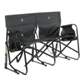 Luxury Camp Tandem Rocker - Choice 227 - Heavy-Duty Kickback Rocker with Beverage Holder - Dark Charcoal
